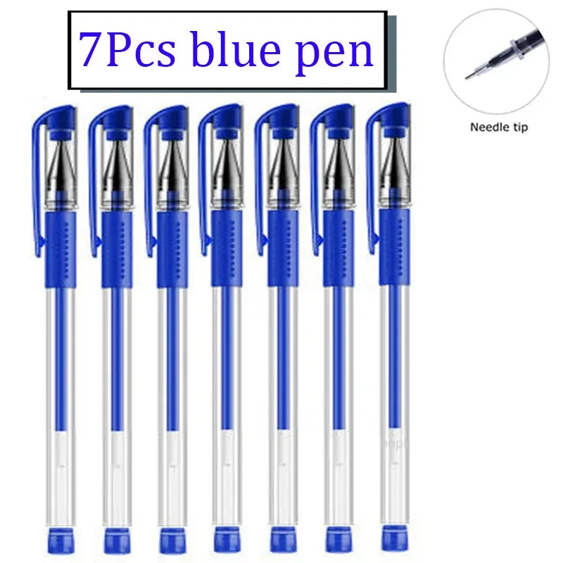 7/35 PCS Gel pens Set Black Blue Refill Gel Pen Bullet Tip 0.5mm School & office Supplies Stationery Writing Tool stationery