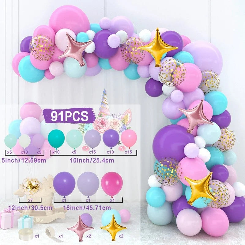Balloon Garland Arch Kit Birthday Party Decoration Girl Birthday Foil Balloon Baby Shower Decor Globos Wedding Party Supplies