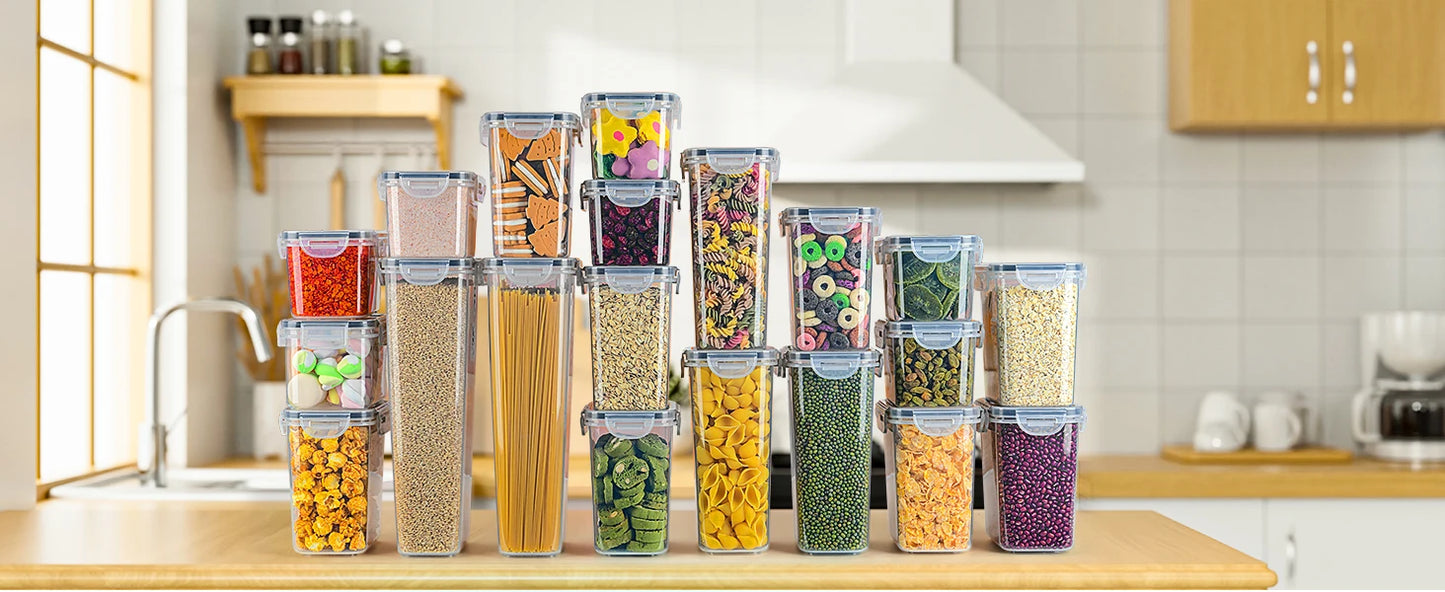 Kitchen Storage Container with Lid Airtight Set of 16 Set 2.8 L / 2.0 L / 1.4 L / 0.8 L/0.52L/0.32L/0.24L BPA Free