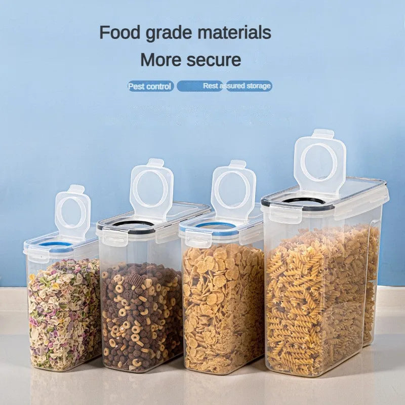 Kitchen Food Storage Tank Miscellaneous Grain Storage Box 2.5L/4L Set Transparent PP Sealed and Waterproof Storage Tank 4pc