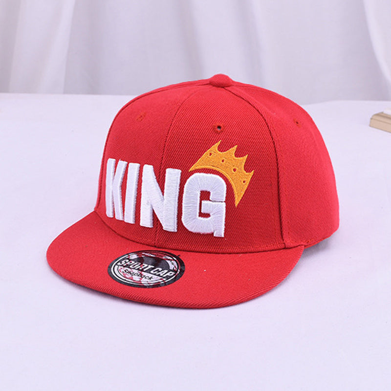 Youngsters' Hip Hop Snapback Caps - "KING" Embroidered with Crown Design, Breathable & Adjustable, Sun-Protective Baseball Hats for Boys & Girls, Perfect for Spring & Summer Outdoor Fun, Hip Hop Hat