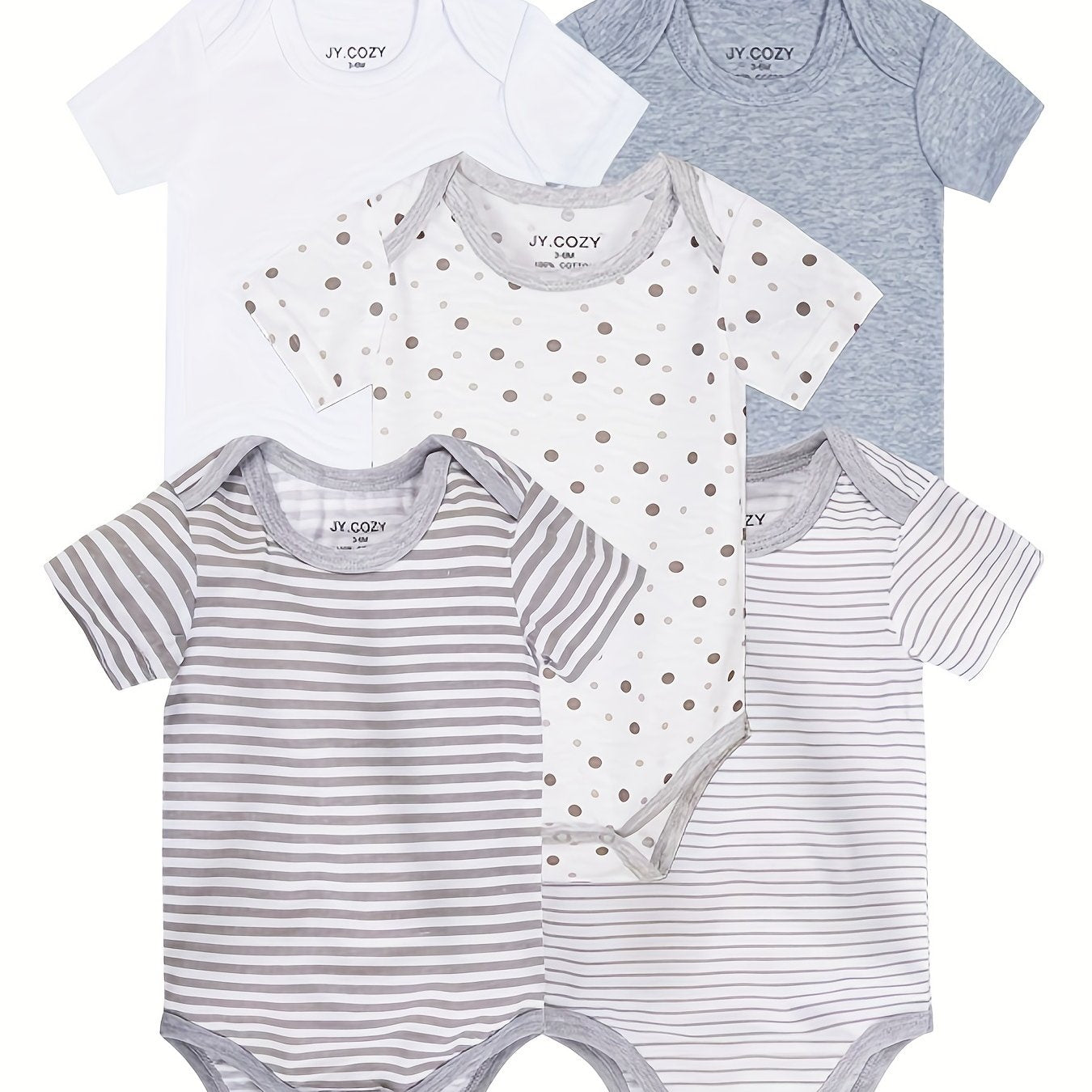 Baby Boy Round Neck Graphic Short Sleeve Onesie Romper Jumpsuit, Cotton Baby Summer Outdoor Clothes