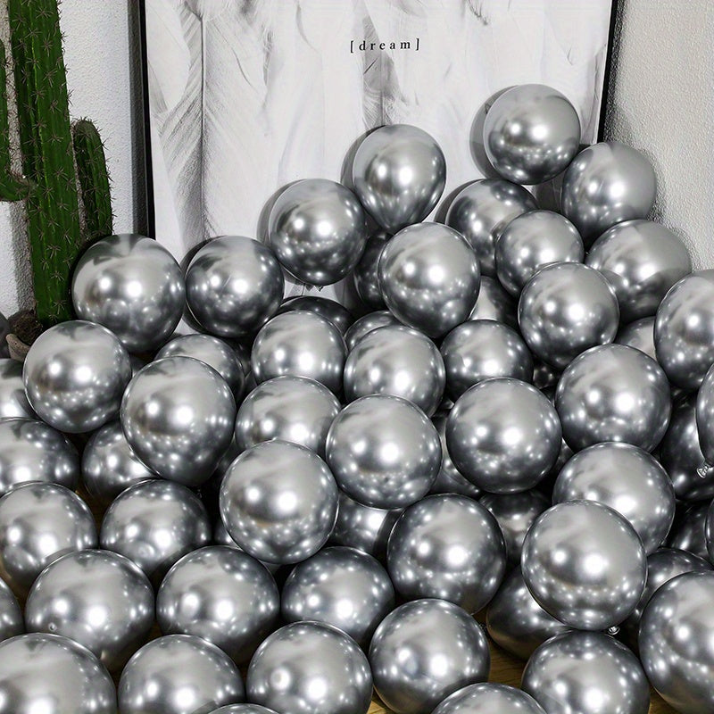 100pcs 5 Inch Metal Mixed Color Balloons With Roll Of Glue Dots Birthday Wedding Balloon Arch, Party Decorations Easter Gift