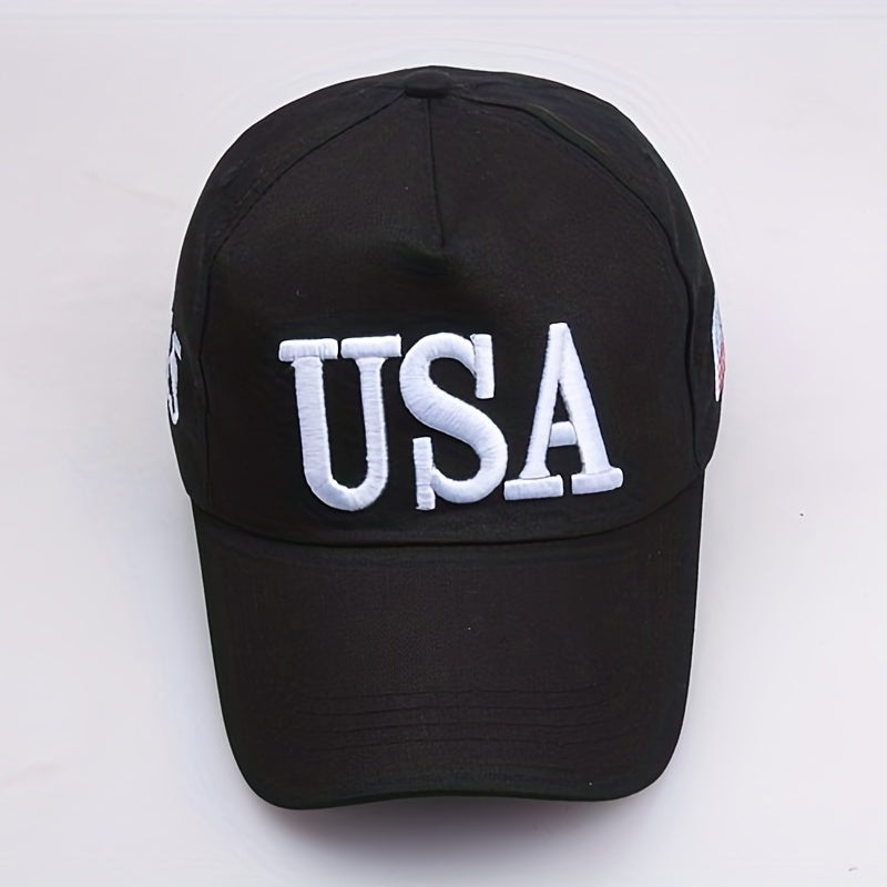 Premium USA Themed Embroidered Cotton Baseball Cap - Unisex Trucker Hat for Hip-Hop Style - Comfortable & Stylish