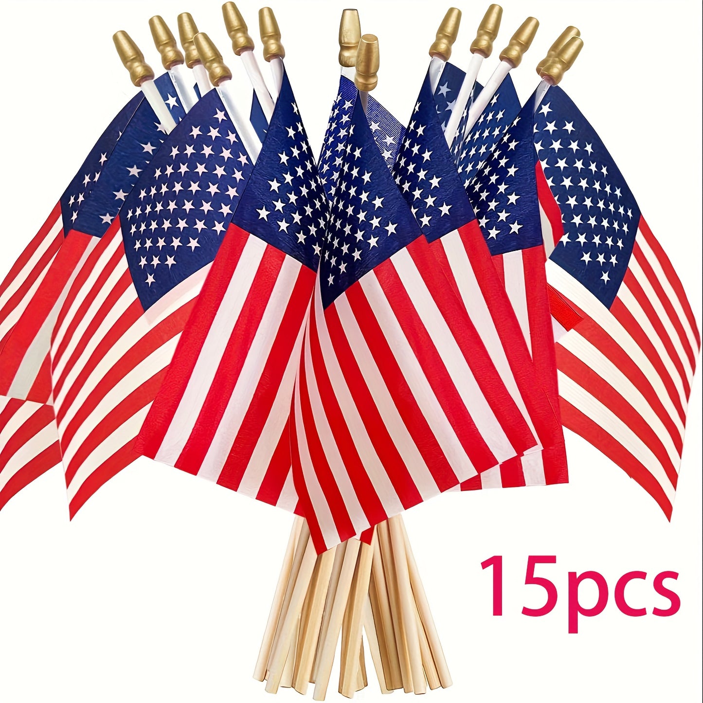 6pcs American Flags Small US Flags, Mini American Flag on Stick 4x6 Inch US American Hand Held Stick Flags