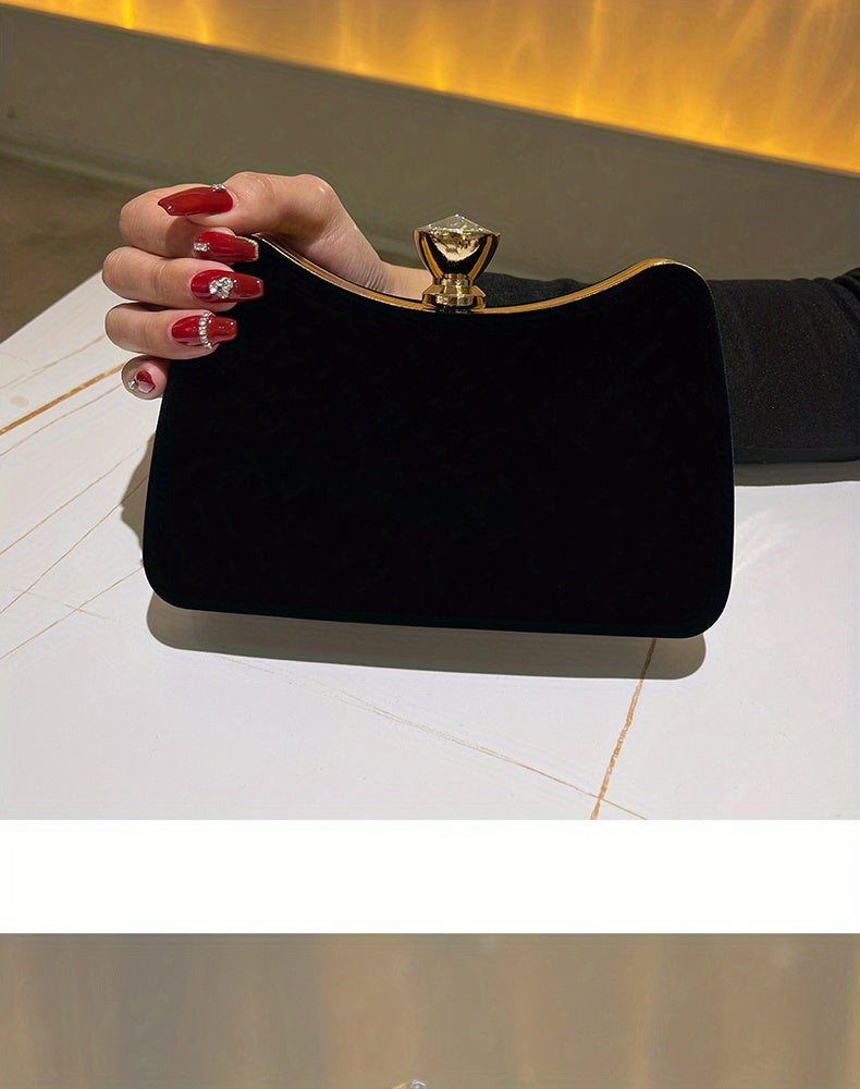 Velvet Evening Bag, Women's Clutch Purse, Elegant Handbags For Wedding Prom Party