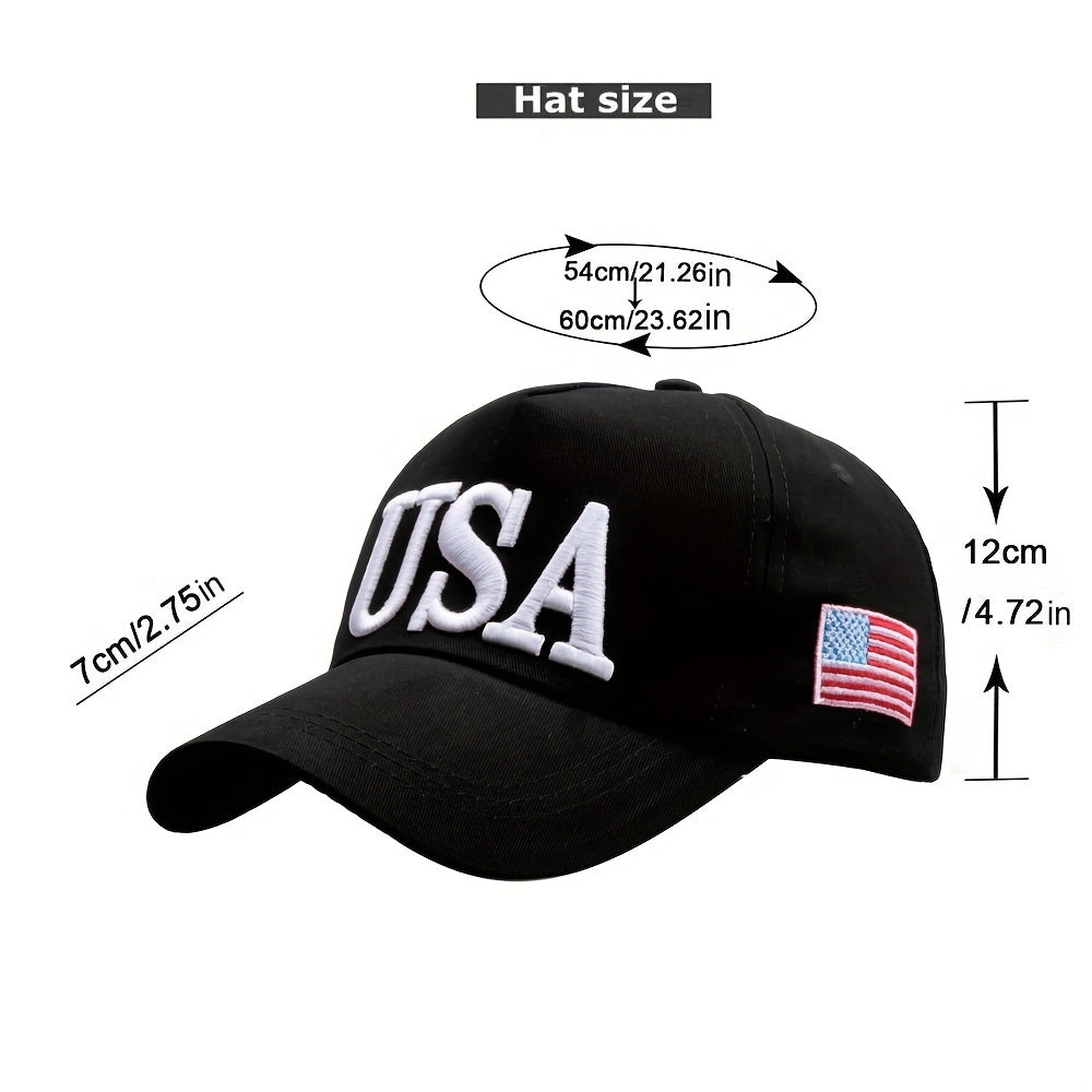 Premium USA Themed Embroidered Cotton Baseball Cap - Unisex Trucker Hat for Hip-Hop Style - Comfortable & Stylish