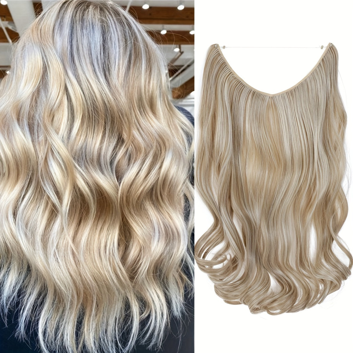 Hair Extensions Invisible Hair Extensions Secret Hidden Wire Long Curly Hair Pieces For Women Synthetic
