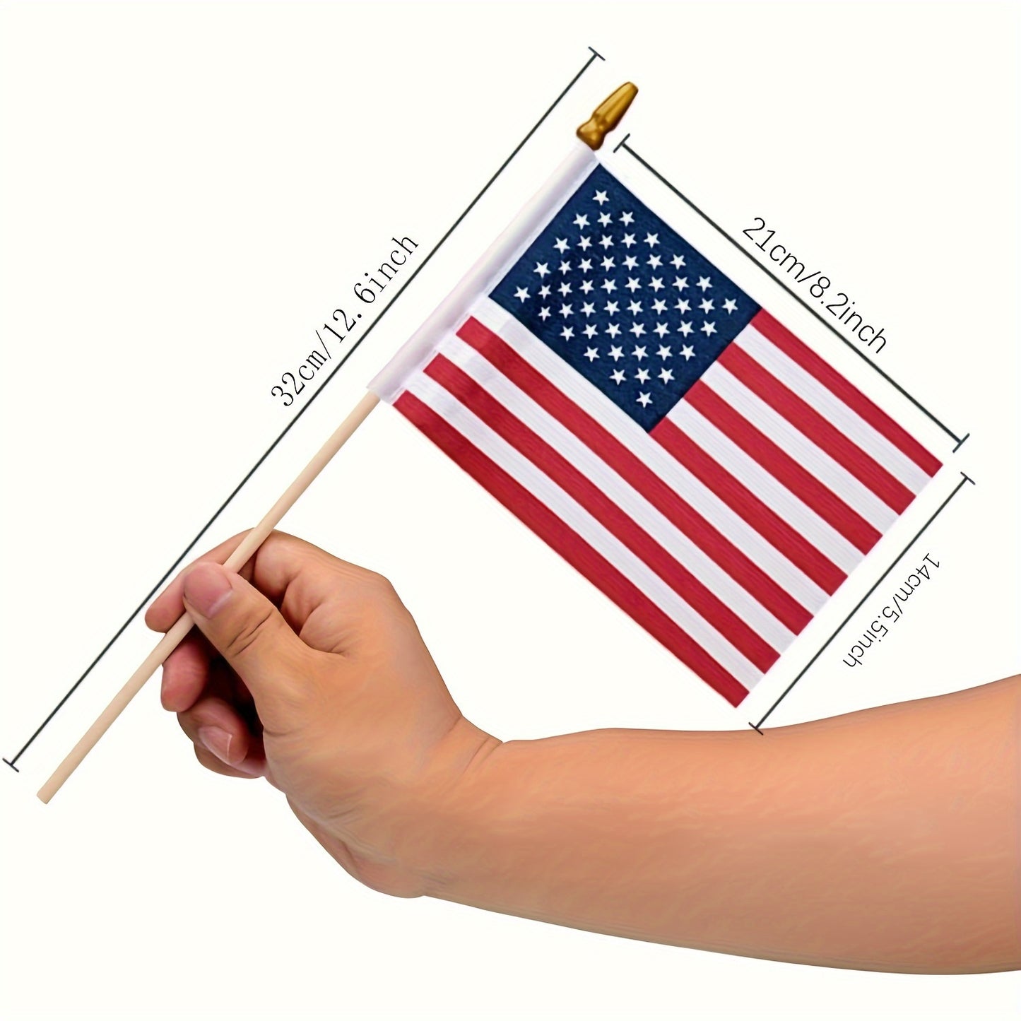 6pcs American Flags Small US Flags, Mini American Flag on Stick 4x6 Inch US American Hand Held Stick Flags