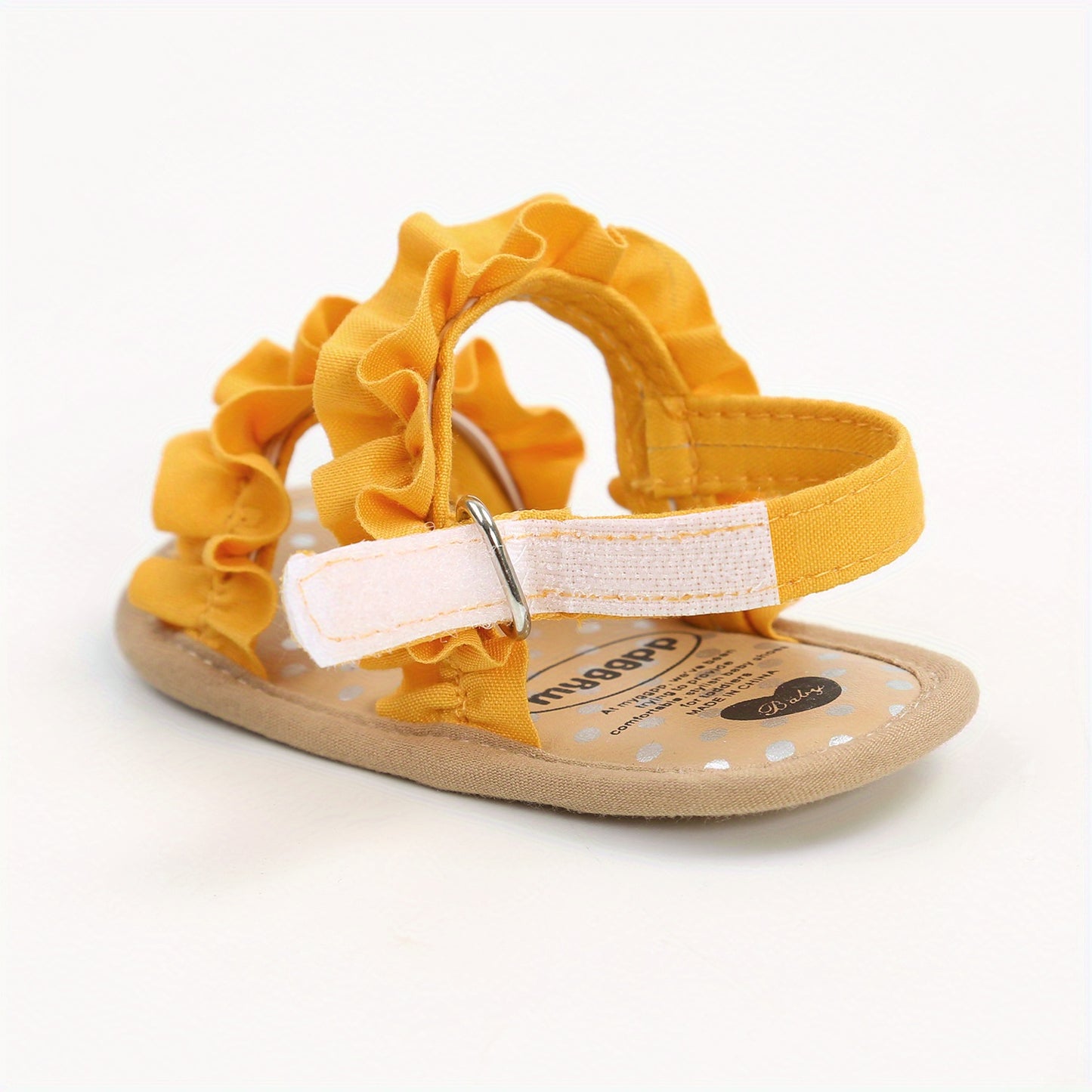 Floral Non-slip Baby Girl Sandals with Ruffle Trim – Comfy Open Toe Toddler Princess Shoes for Spring/Summer