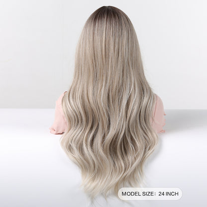Women's 24 Inch Light Brown Coily Synthetic Wig - Glueless Monofilament Cap, 150% Density, Heat Resistant, Alcohol Free, Hair Volumizing