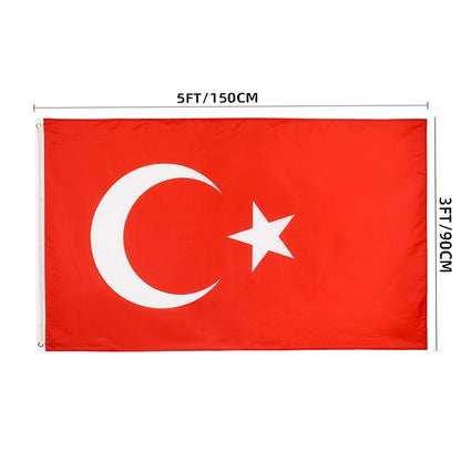 1pc, 90*150cm/3x5fts Turkish National Flags Republic Of Turkey Turkish Flag, Outdoor Garden Flag, Outdoor Decor, Yard Decor, Garden Decor, Outside Decor