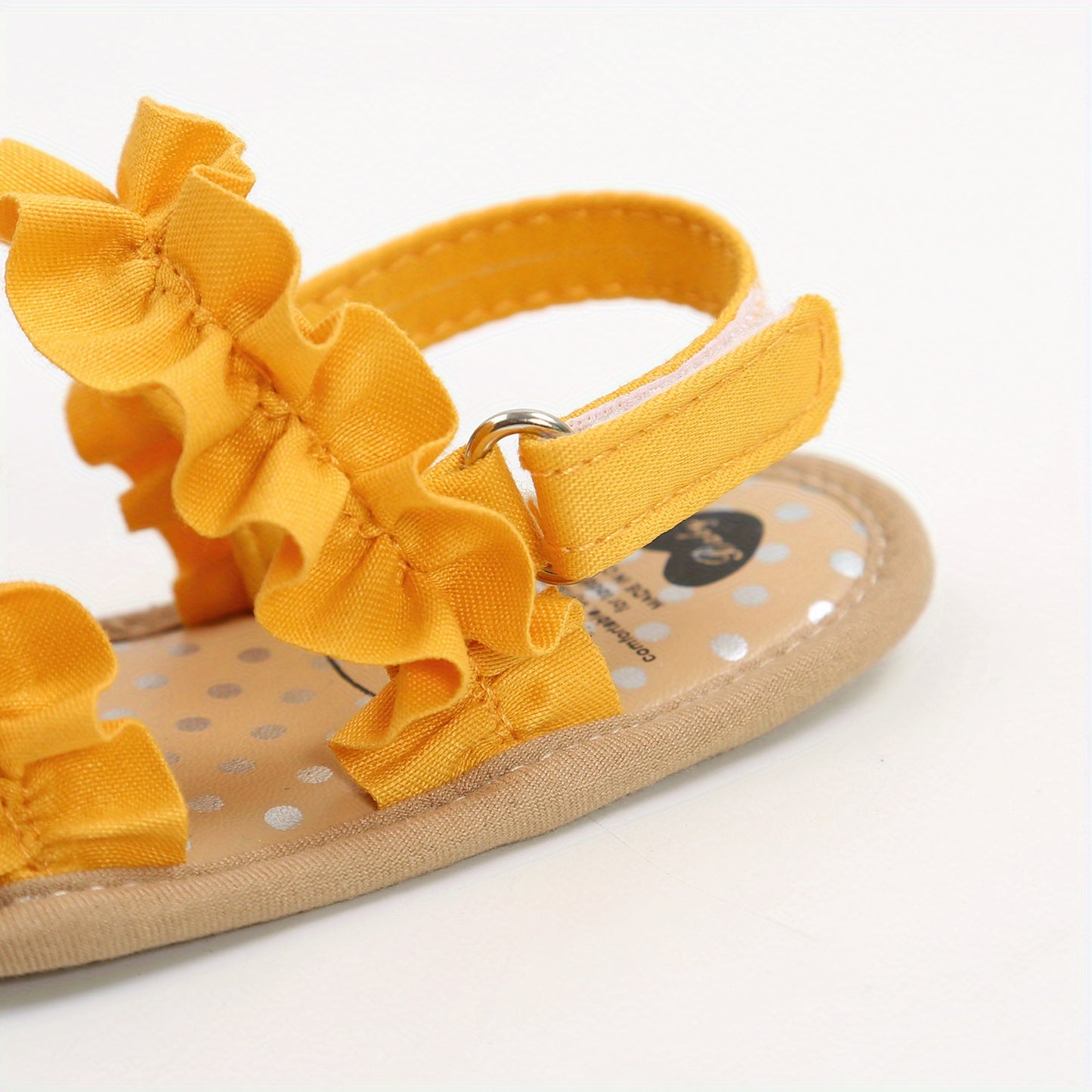Floral Non-slip Baby Girl Sandals with Ruffle Trim – Comfy Open Toe Toddler Princess Shoes for Spring/Summer