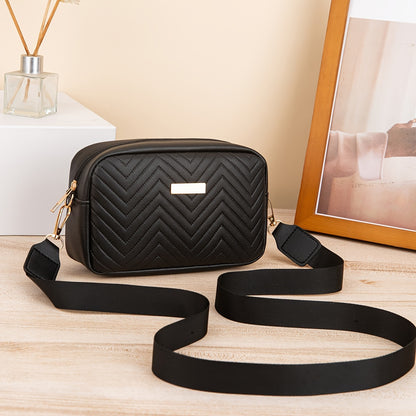 Mini Fashion Quilted Crossbody Bag, Trendy PU Shoulder Bag, Women's Casual Handbag & Phone Purse