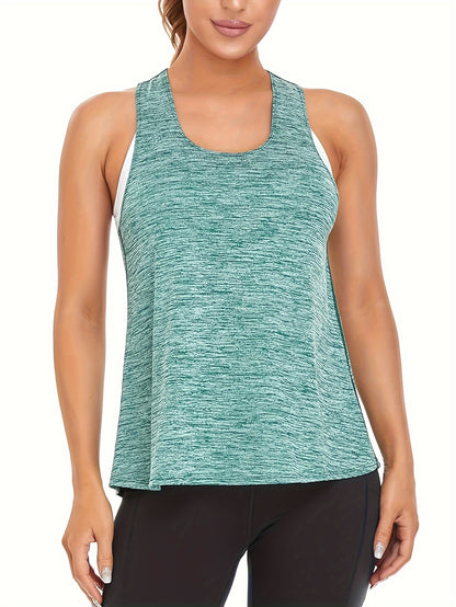 4pcs Women's Quick-Dry Workout Tank Tops - Sleeveless Racerback Yoga Tops with Medium Stretch, Round Neck Activewear for Gym, Training & Casual Wear, 4 Solid Colors (Pink/Black/Dark Grey/Light Teal), Workout Clothes, Gym Appa