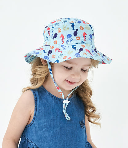 Summer Baby Sun Hats for Girls And Boys, Beach Bucket Hats for Ages 0-8.