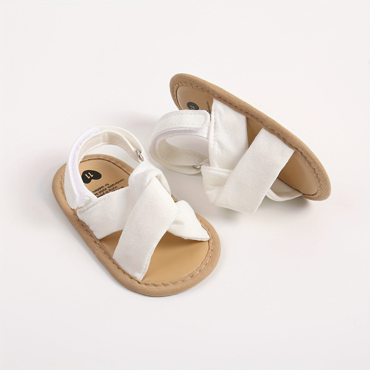 Baby Girls Hook And Loop Sandals, Lightweight Non-Slip Comfy Walking Shoes For Newborn Infant, Summer