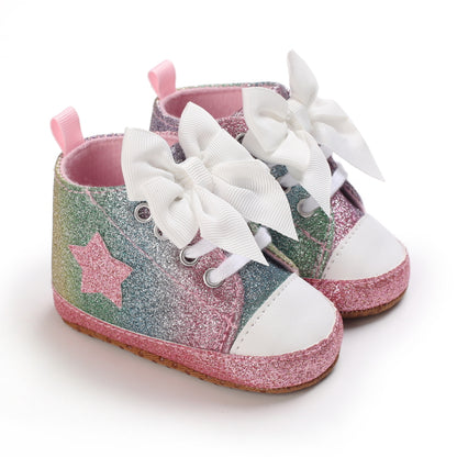[Fashionable Star Shoes] Soft Non-Slip Baby Girl's Fashionable Five-Pointed Star Children's Sports Shoes | First Pair Toddler Shoes