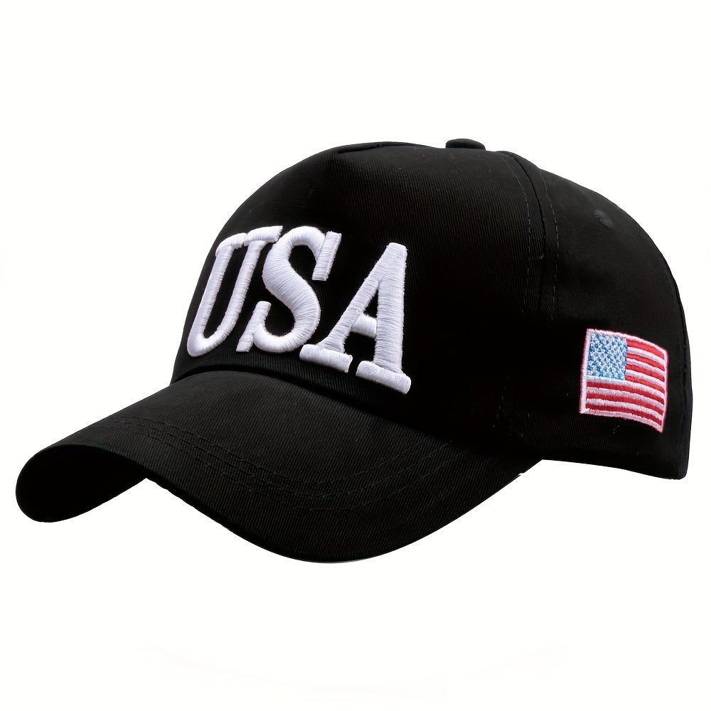 Premium USA Themed Embroidered Cotton Baseball Cap - Unisex Trucker Hat for Hip-Hop Style - Comfortable & Stylish