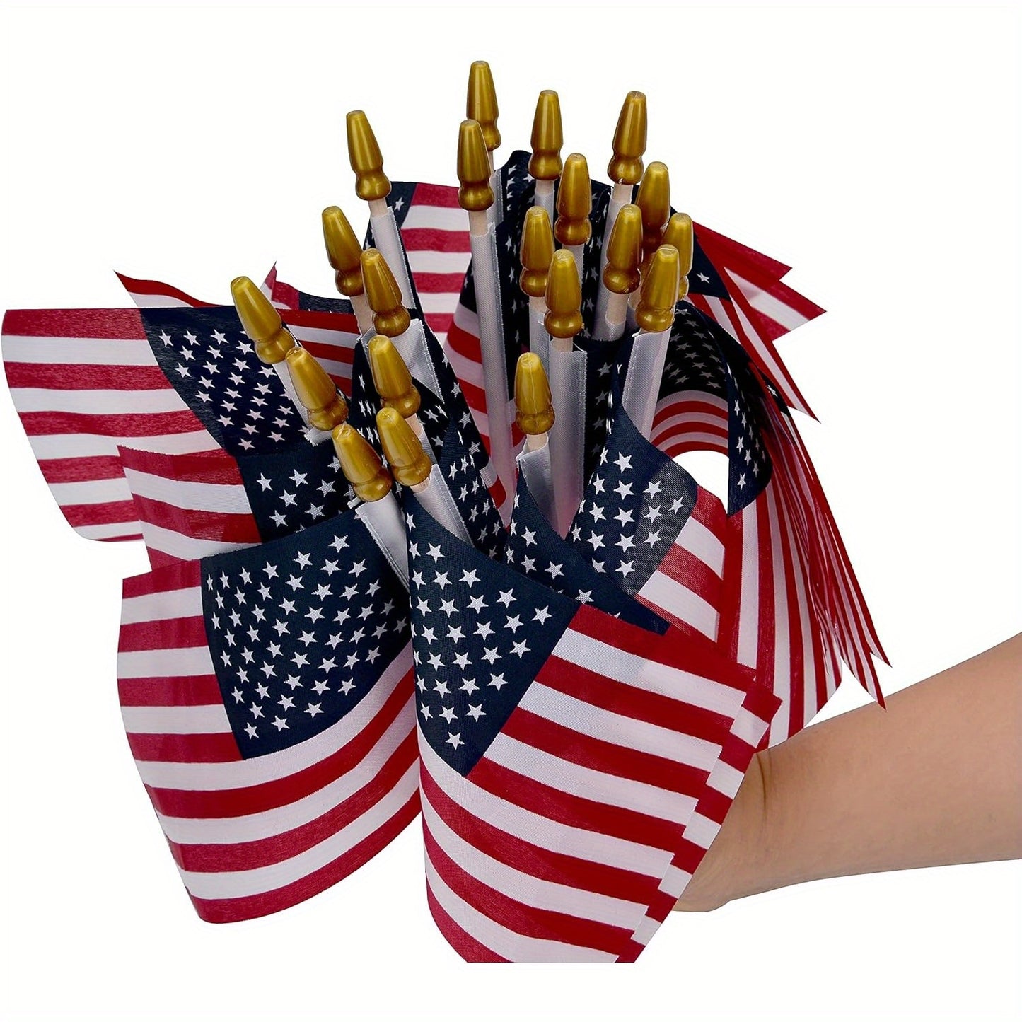 6pcs American Flags Small US Flags, Mini American Flag on Stick 4x6 Inch US American Hand Held Stick Flags