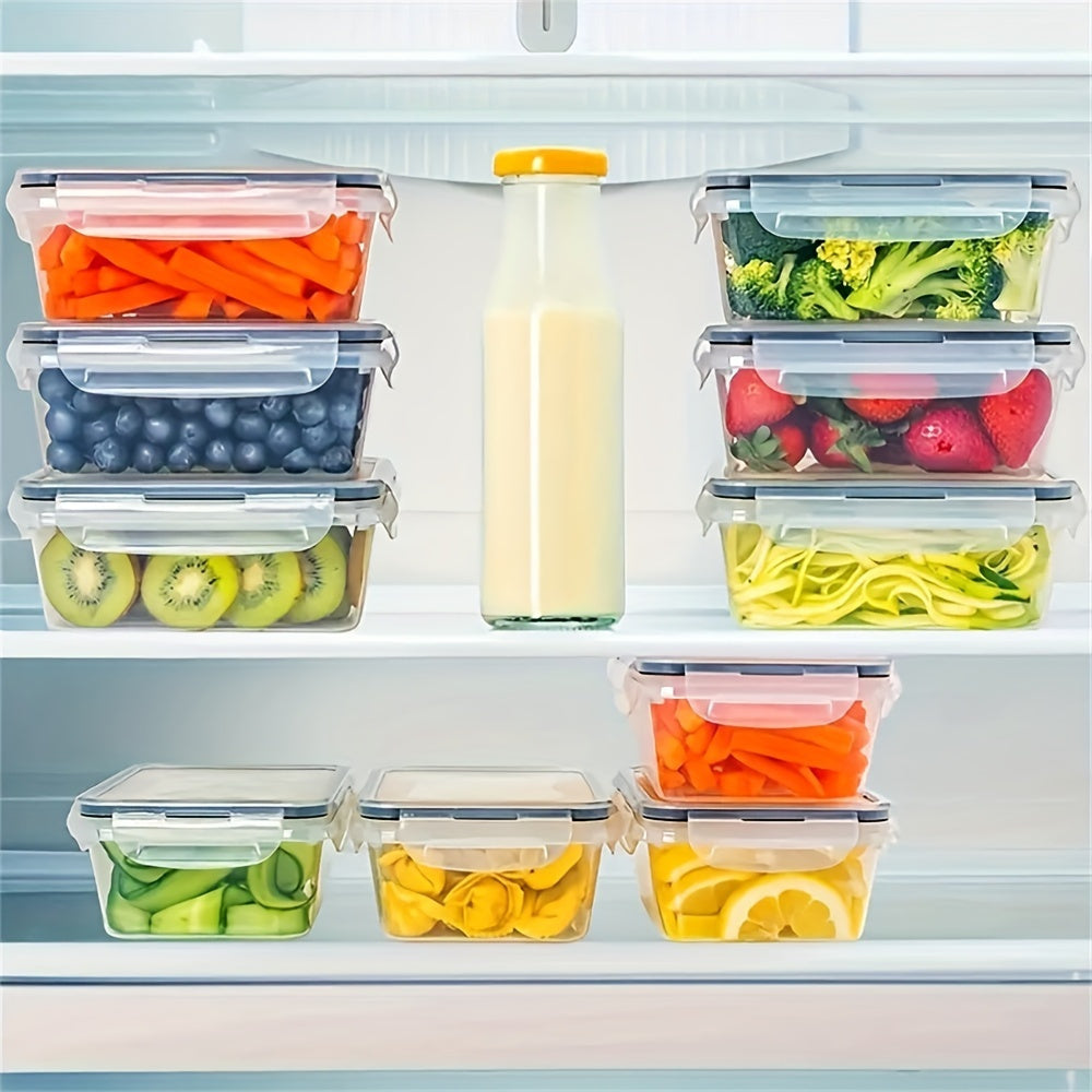 [Popular Choice] 24pcs Microwave Safe Kitchen Storage Container Set - Leakproof, Shatterproof Plastic Meal Prep Containers with Airtight Lids, Labels & Marker Pen, Transparent Food Storage for Countertops, Freshness-Keeping,