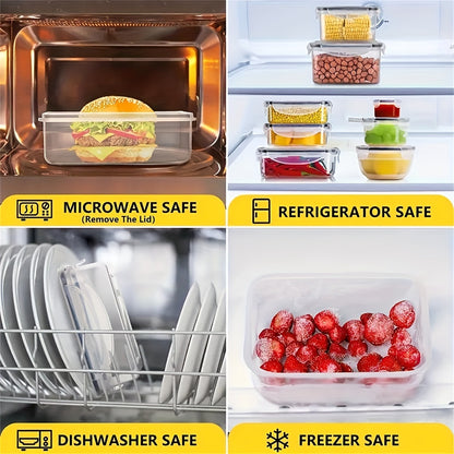 [Popular Choice] 24pcs Microwave Safe Kitchen Storage Container Set - Leakproof, Shatterproof Plastic Meal Prep Containers with Airtight Lids, Labels & Marker Pen, Transparent Food Storage for Countertops, Freshness-Keeping,