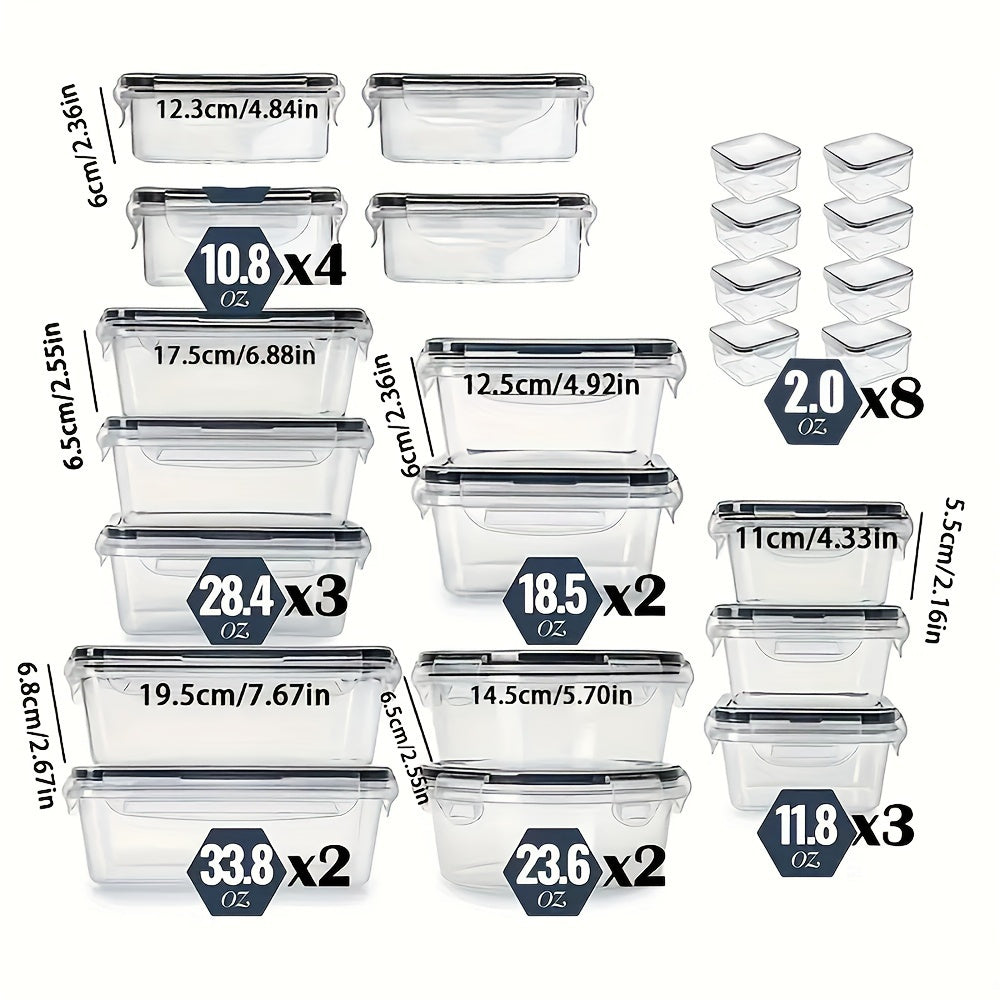 [Popular Choice] 24pcs Microwave Safe Kitchen Storage Container Set - Leakproof, Shatterproof Plastic Meal Prep Containers with Airtight Lids, Labels & Marker Pen, Transparent Food Storage for Countertops, Freshness-Keeping,