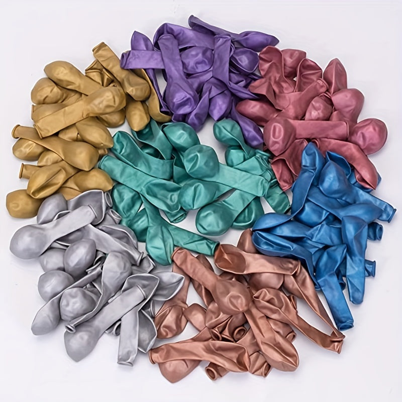 100pcs 5 Inch Metal Mixed Color Balloons With Roll Of Glue Dots Birthday Wedding Balloon Arch, Party Decorations Easter Gift