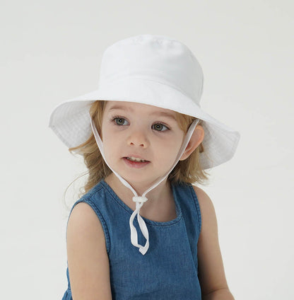 Summer Baby Sun Hats for Girls And Boys, Beach Bucket Hats for Ages 0-8.