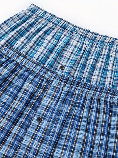 10 Pcs JupiterSecret Mens Loose Fit Cotton Blend Boxer Shorts - Elastic Waistband, Button Fly, Striped Pattern, Non-Stretch Fabric, Casual Wear for Everyday Comfort - Random Style