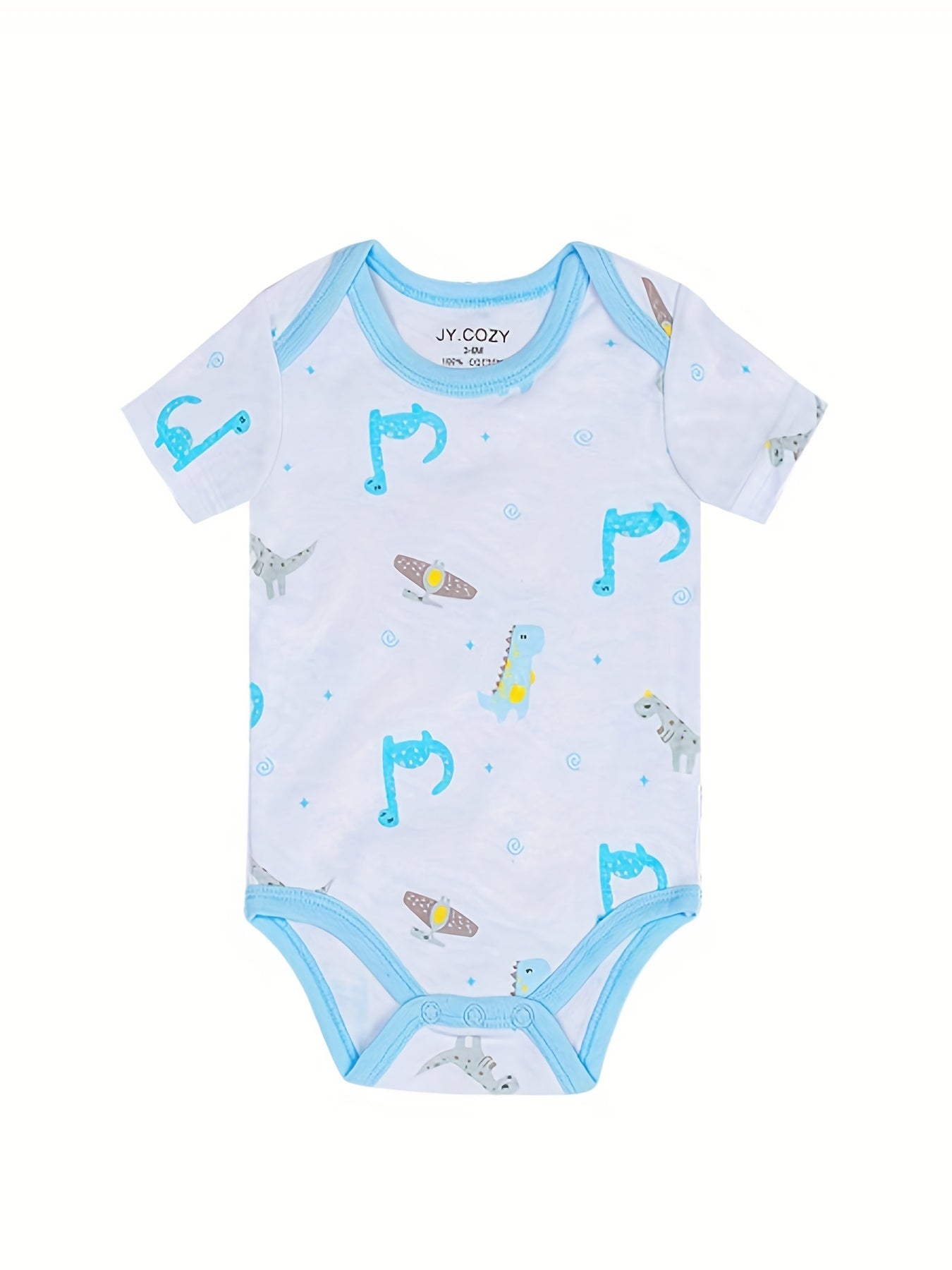 Baby Boy Round Neck Graphic Short Sleeve Onesie Romper Jumpsuit, Cotton  Baby Summer Outdoor Clothes