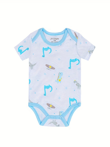 Baby Boy Round Neck Graphic Short Sleeve Onesie Romper Jumpsuit, Cotton  Baby Summer Outdoor Clothes