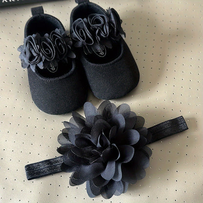 Baby Girls Flower Comfy Non-Slip Crib Shoes For First Walkers Newborn Infant, Spring And Summer