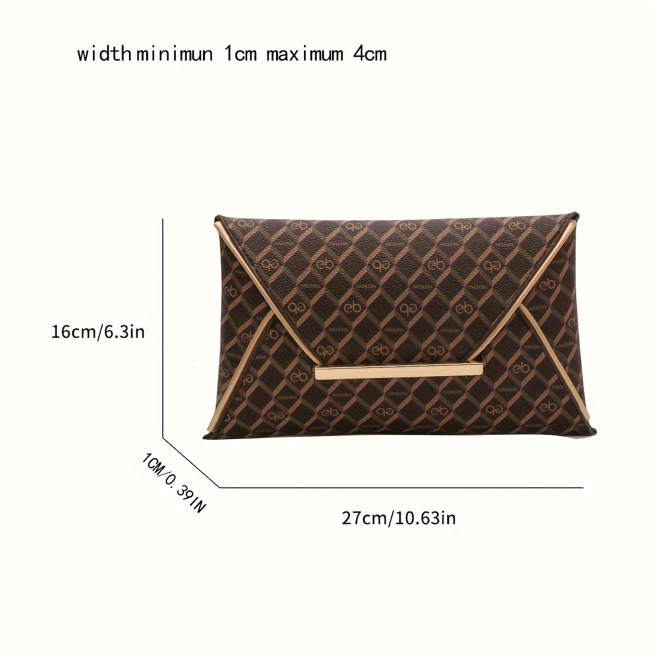 Timeless Vintage Envelop Clutch Wallet - Retro Pattern Coin Purse with Secure Closure - Stylish Square Womens Bag for Daily Glamour and Evening Events