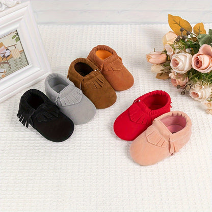 Adorable Tassel Moccasin Shoes for Baby Girls - Soft Sole, Lightweight