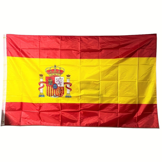 Spanish National Flag - Durable Polyester, Fade-Resistant Spanish Banner for Celebrations, Outdoor Decor, Wall Hanging - Available in 3x5ft (90x150cm) and 2x3ft (60x90cm) Sizes, Big Flags, ESP ES