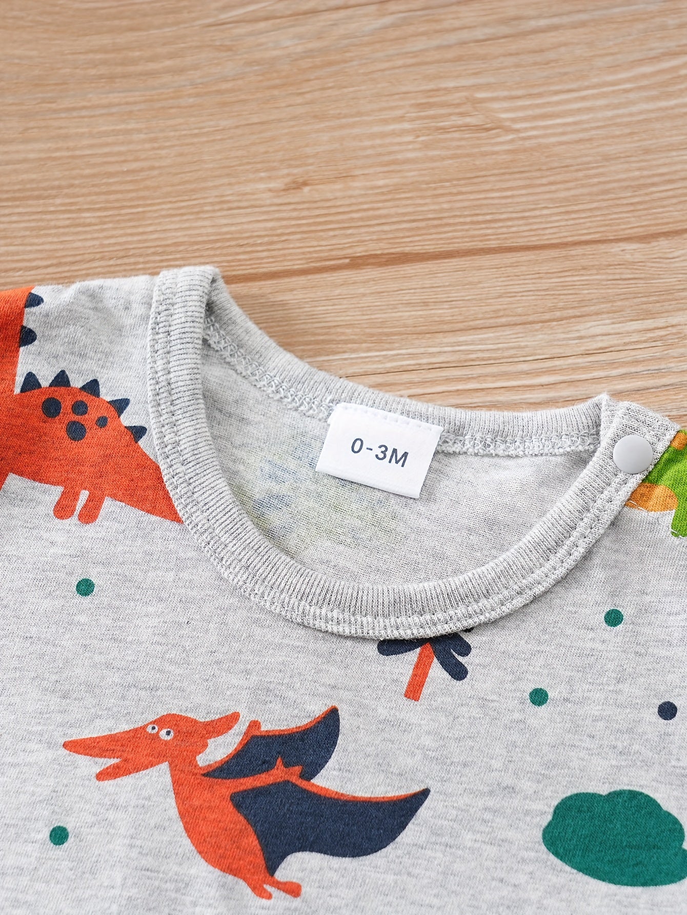 Baby Boys And Girls Cute Dinosaur Graphic Print Cotton Short Sleeve Romper Jumpsuit Clothes