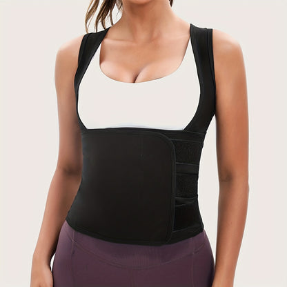 Sports Women's Sweat-Sweat Sauna Suit, Waist-Cinching Shapewear with Fixed Bra for Sagging Prevention, Slimming Running Sportswear, Easy Stick-On Design, Tummy Control Yoga Outfit, Sexy Fitness Jacket, Body Sculpting Underwea