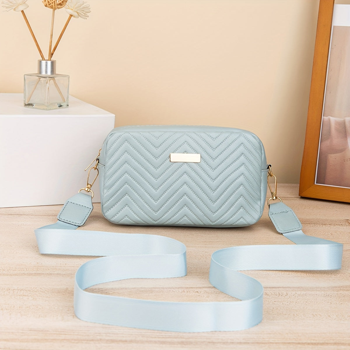 Mini Fashion Quilted Crossbody Bag, Trendy PU Shoulder Bag, Women's Casual Handbag & Phone Purse
