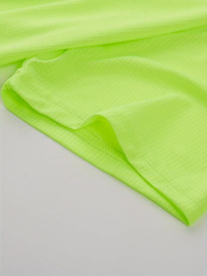 Men's Quick-Dry Athletic T-Shirt - Neon Green Workout Shirt, Lightweight Moisture-Wicking Gym Tee for Running, Training, Boxing, Cycling - Breathable Athletic Top with Round Neck, Gym Shirt, Sports Apparel, Sleek Design, Elas