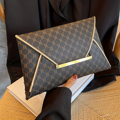 Timeless Vintage Envelop Clutch Wallet - Retro Pattern Coin Purse with Secure Closure - Stylish Square Womens Bag for Daily Glamour and Evening Events