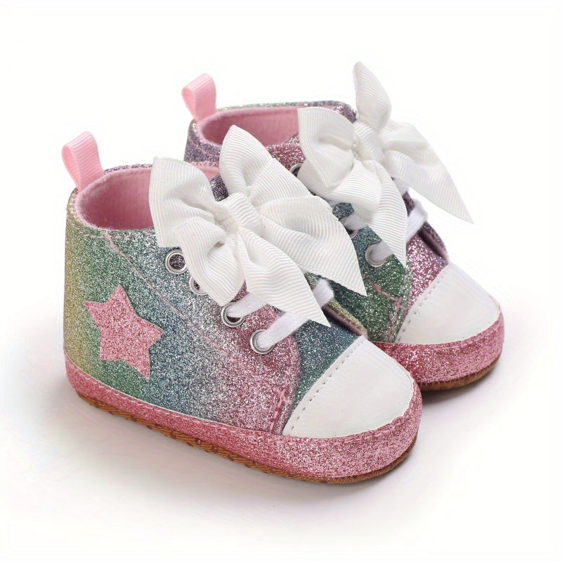 [Fashionable Star Shoes] Soft Non-Slip Baby Girl's Fashionable Five-Pointed Star Children's Sports Shoes | First Pair Toddler Shoes