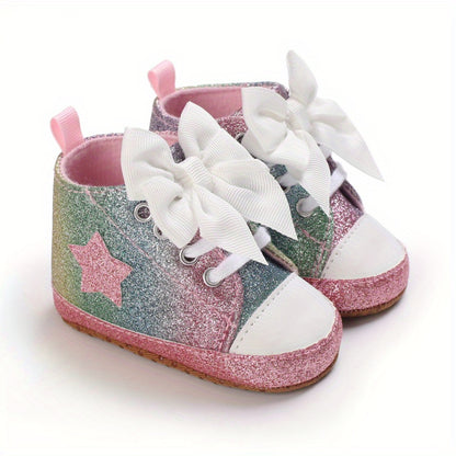 [Fashionable Star Shoes] Soft Non-Slip Baby Girl's Fashionable Five-Pointed Star Children's Sports Shoes | First Pair Toddler Shoes