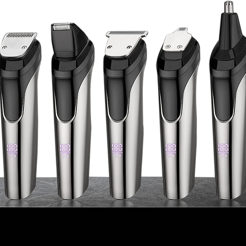 Beard Trimmer For Men, All-in-One Men's Hair Clipper Hair Trimmer, Mustache Body Nose Ear Facial Cutting Shaver, Electric Razor Grooming Kit, USB Rechargeable Cordless & Led Display, Holiday Gift For Him Father's Day Gift