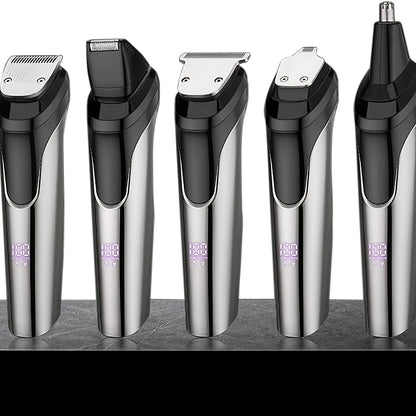 Beard Trimmer For Men, All-in-One Men's Hair Clipper Hair Trimmer, Mustache Body Nose Ear Facial Cutting Shaver, Electric Razor Grooming Kit, USB Rechargeable Cordless & Led Display, Holiday Gift For Him Father's Day Gift