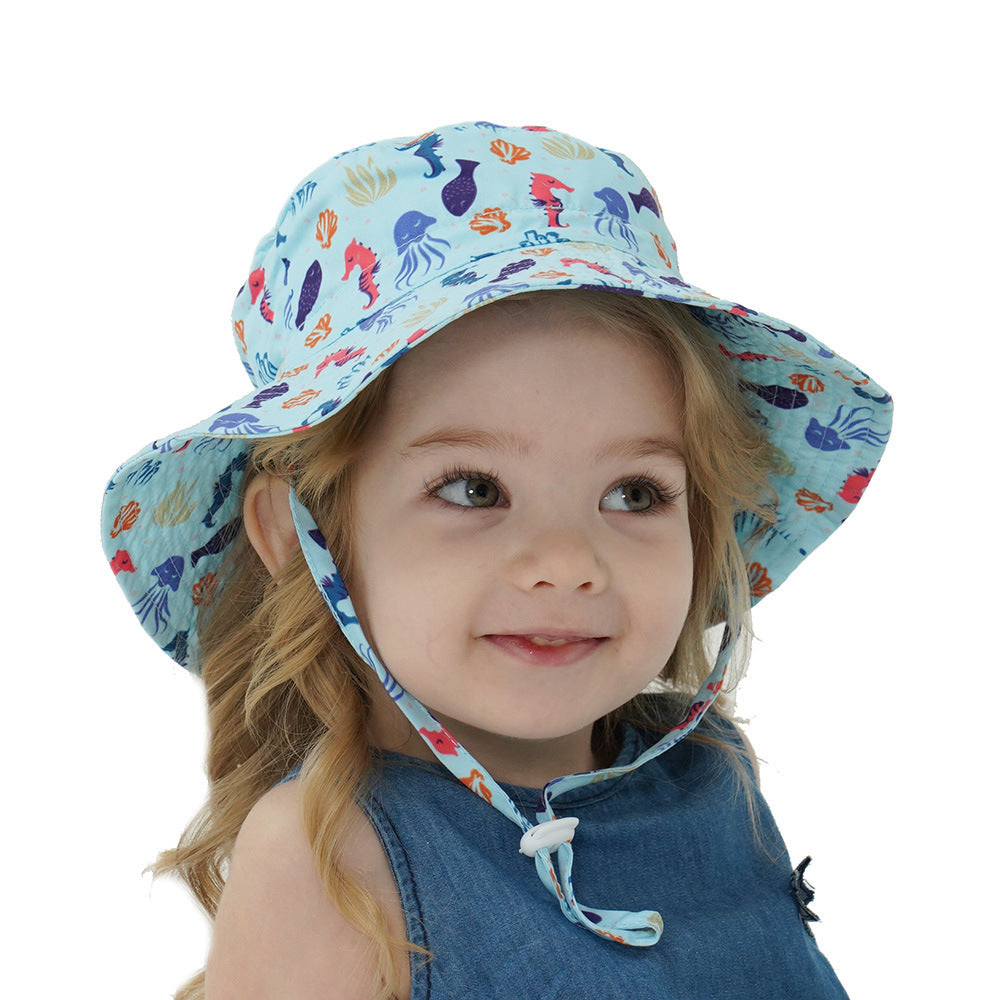 Summer Baby Sun Hats for Girls And Boys, Beach Bucket Hats for Ages 0-8.
