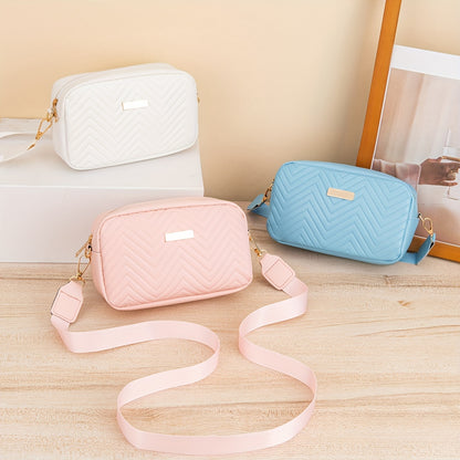 Mini Fashion Quilted Crossbody Bag, Trendy PU Shoulder Bag, Women's Casual Handbag & Phone Purse