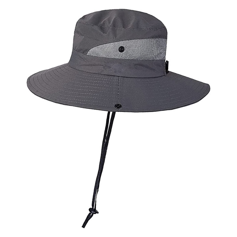[Breathable Bucket Hat] Lightweight Breathable Mesh Bucket Hat | Unisex Foldable Wide Brim Fisherman's Cap with Ponytail Hole for Hiking and Daily Wear