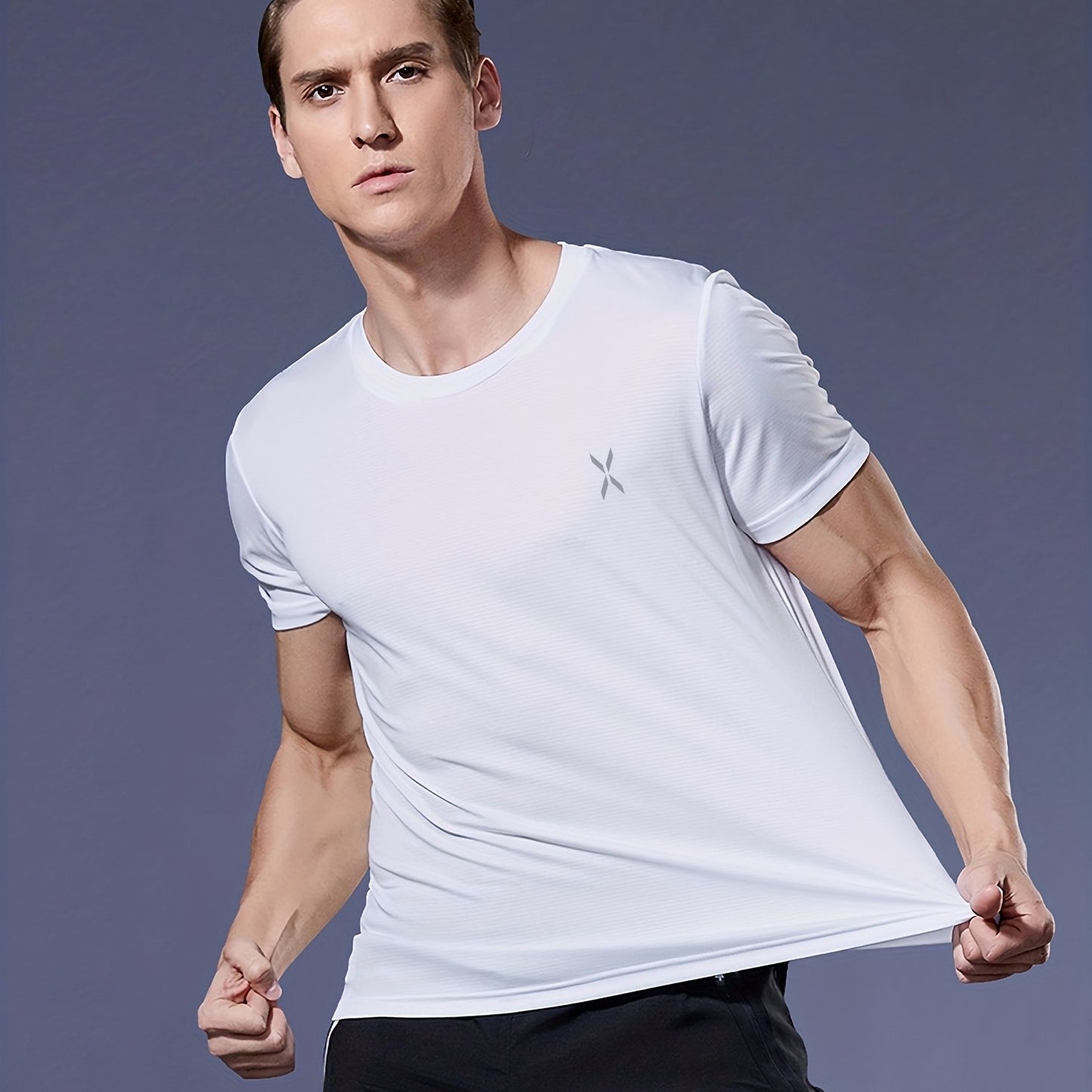 Men's Quick-Dry Athletic T-Shirt - Neon Green Workout Shirt, Lightweight Moisture-Wicking Gym Tee for Running, Training, Boxing, Cycling - Breathable Athletic Top with Round Neck, Gym Shirt, Sports Apparel, Sleek Design, Elas