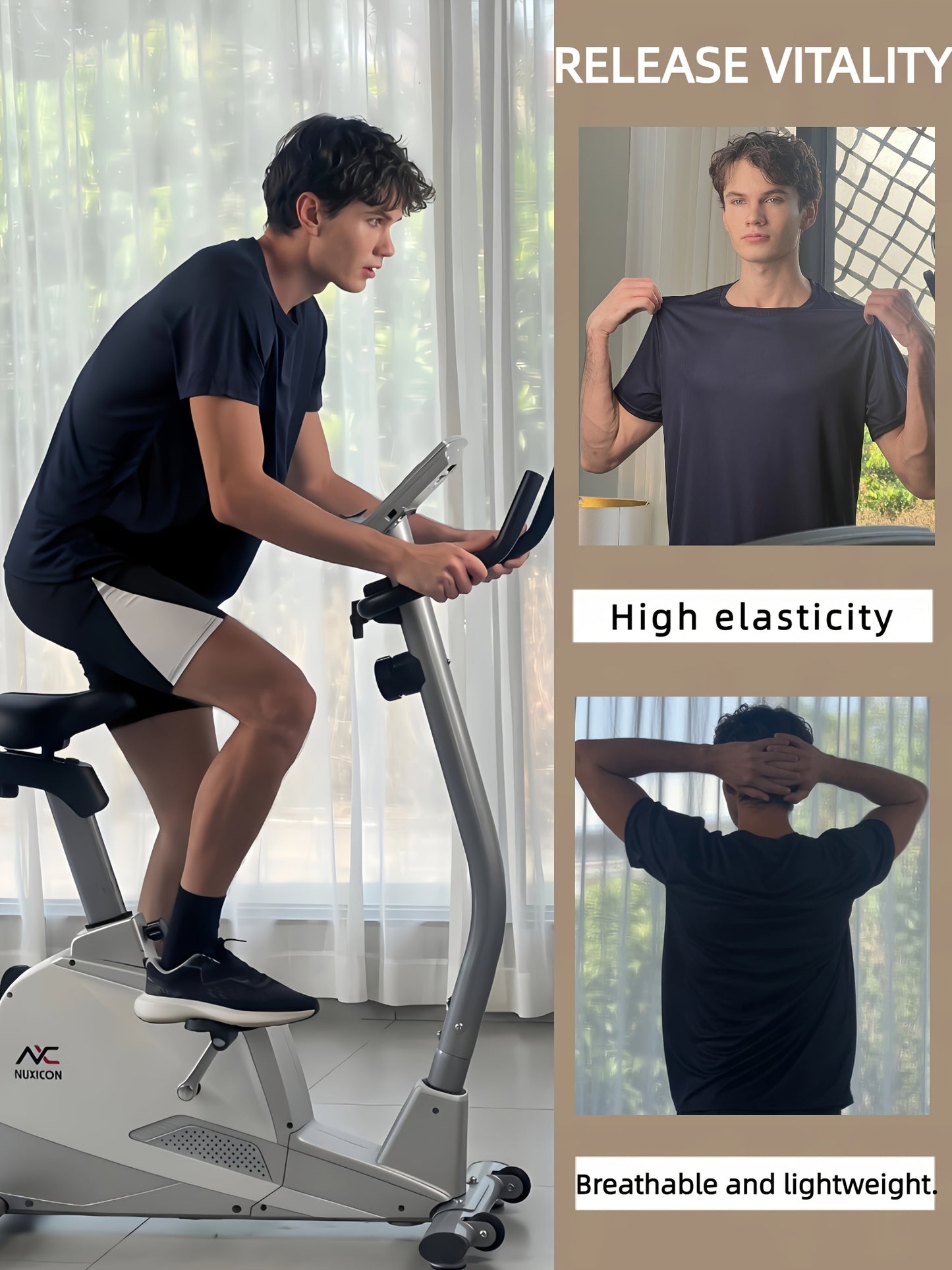 5pcs Mens Shirts Solid Color Simple Summer T-shirt Outdoor Breathable Quick Drying Clothes Running Fitness Sportswear